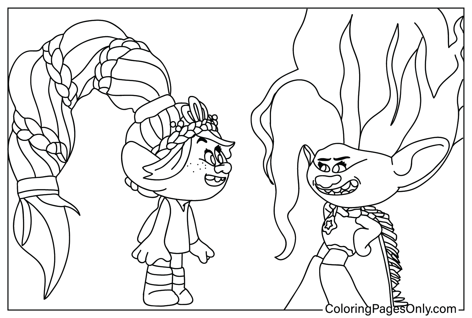 Plansa de colorat cu Trolls Band Together 6 31